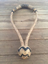 Load image into Gallery viewer, Pencil Bosal 12 Plait Beveled Cowhide Natural w/ Black Accents #BBP12