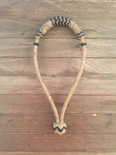 Load image into Gallery viewer, Pencil Bosal 12 Plait Beveled Cowhide Natural w/ Black Accents #BBP12