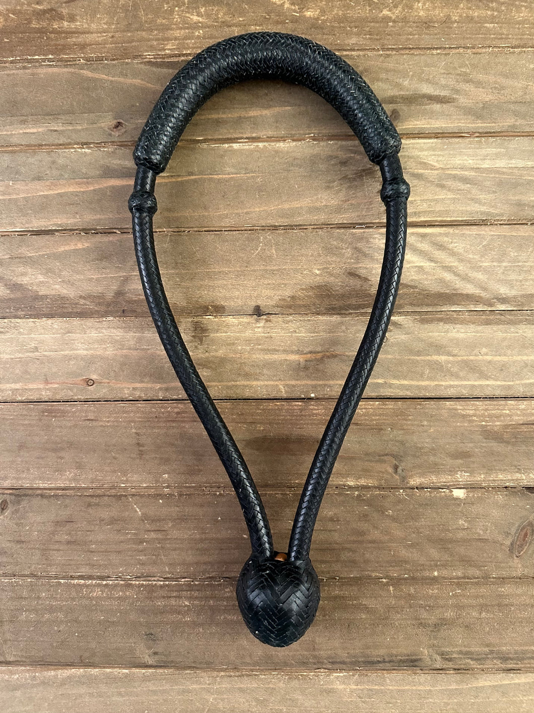 Bosal 1/2” 20 Plait Rawhide Solid Black Color