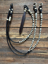 Load image into Gallery viewer, Romal Reins 18 plait 110” GM Black/Natural Special Edition CV1824 XXXX