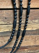 Load image into Gallery viewer, Romal Reins 16 plait 110” Black Kangaroo  GM Pattern XXXX