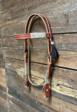 Load image into Gallery viewer, Quality Leather Rawhide Browband Headstall Tassels CB-T2 *
