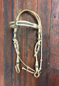 Deluxe Triple Browband Rawhide Headstall w/ Throat Latch - Out of stock